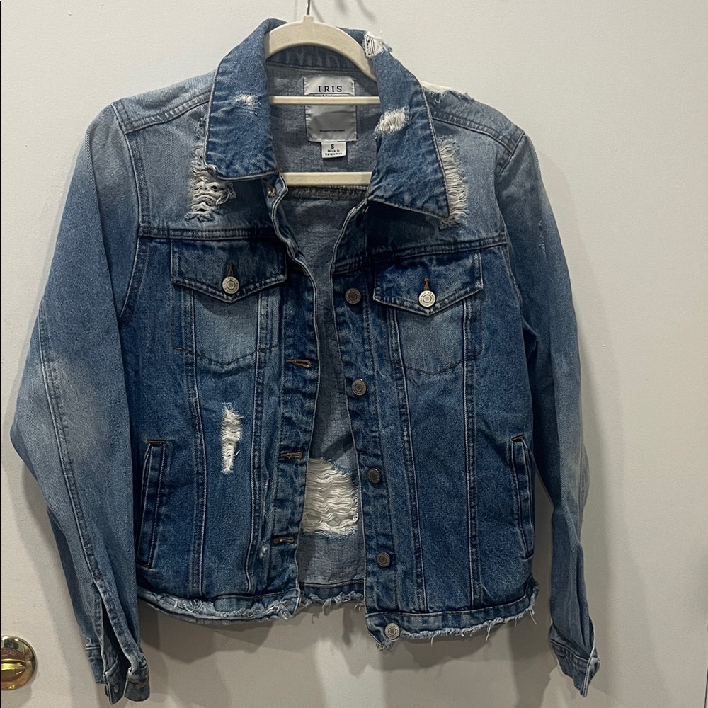 Iris Distressed Blue Jean Jacket